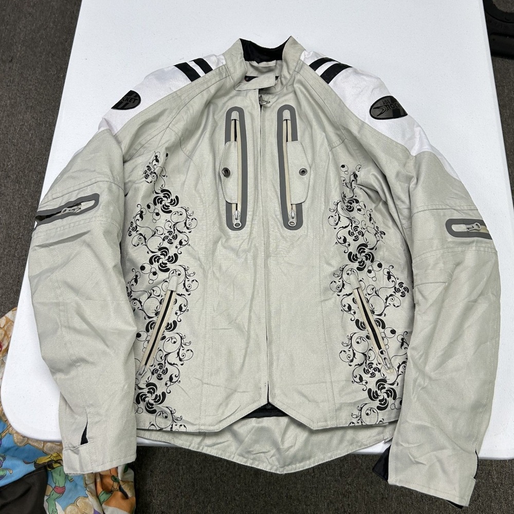 Joe Rocket Motorcycle Jacket Womens S Gray White Floral Padded Racing 36268